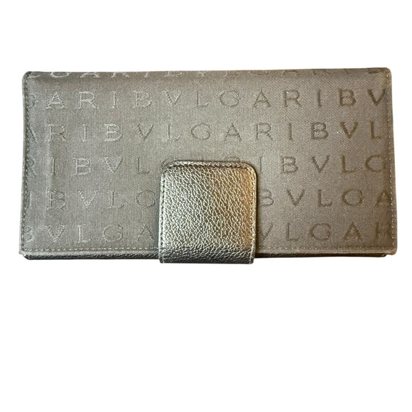 Bulgari Black Leather and Canvas Long Wallet - Picture 2 of 10